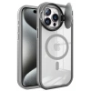 Apple iPhone 15 Pro Kılıf Teleskop Lens Magsafe Silikon Kapak - Titan Gri