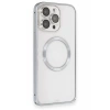 Apple iPhone 15 Pro Max Kılıf Metal Bumper Magneticsafe Kapak - Gri