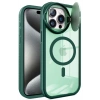 Apple iPhone 15 Pro Max Kılıf Teleskop Lens Magsafe Silikon Kapak - Koyu Yeşil