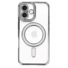 Apple iPhone 16 Kılıf Joke Simli Magneticsafe Kılıf - Gri
