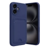 Apple iPhone 16 Kılıf Kelvin Kartvizitli Silikon - Lacivert