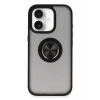 Apple iPhone 16 Kılıf Montreal Yüzüklü Silikon Kapak - Siyah