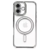 Apple iPhone 16 Plus Kılıf Joke Simli Magneticsafe Kılıf - Gri