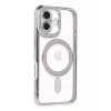 Apple iPhone 16 Plus Kılıf Joke Simli Magneticsafe Kılıf - Gümüş