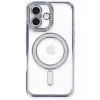 Apple iPhone 16 Plus Kılıf Joke Simli Magneticsafe Kılıf - Mavi