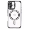 Apple iPhone 16 Plus Kılıf Joke Simli Magneticsafe Kılıf - Siyah