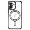 Apple iPhone 16 Plus Kılıf Joke Simli Magneticsafe Kılıf - Siyah