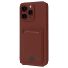 Apple iPhone 16 Plus Kılıf Kelvin Kartvizitli Silikon - Bordo