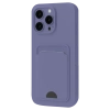 Apple iPhone 16 Plus Kılıf Kelvin Kartvizitli Silikon - Lila
