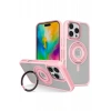 Apple iPhone 16 Pro Banza Magsafe Standlı Kapak - Pembe