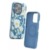 Apple iPhone 16 Pro Flower Series Magsafe Kapak - Mavi