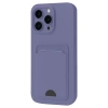 Apple iPhone 16 Pro Kılıf Kelvin Kartvizitli Silikon - Lila