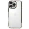 Apple iPhone 16 Pro Kılıf Lensli Silikon - Titanyum Gri