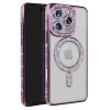 Apple iPhone 16 Pro Max Kılıf Joke Simli Magneticsafe Kılıf - Derin Mor