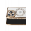 Apple iPhone 16 Pro Max Kılıf Joke Simli Magneticsafe Kılıf - Gold