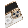 Apple iPhone 16 Pro Max Kılıf Joke Simli Magneticsafe Kılıf - Gold