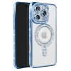 Apple iPhone 16 Pro Max Kılıf Joke Simli Magneticsafe Kılıf - Mavi