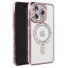 Apple iPhone 16 Pro Max Kılıf Joke Simli Magneticsafe Kılıf - Pembe