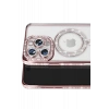 Apple iPhone 16 Pro Max Kılıf Joke Simli Magneticsafe Kılıf - Pembe