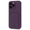 Apple iPhone 16 Pro Max Kılıf Kelvin Kartvizitli Silikon - Derin Mor