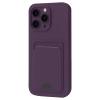 Apple iPhone 16 Pro Max Kılıf Kelvin Kartvizitli Silikon - Derin Mor