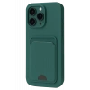 Apple iPhone 16 Pro Max Kılıf Kelvin Kartvizitli Silikon - Koyu Yeşil