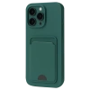 Apple iPhone 16 Pro Max Kılıf Kelvin Kartvizitli Silikon - Koyu Yeşil