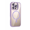 Apple iPhone 16 Pro Max Remim Lensli Magsafe Standlı Kapak - Lila