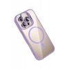 Apple iPhone 16 Pro Max Remim Lensli Magsafe Standlı Kapak - Lila
