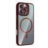 Apple iPhone 16 Pro Remim Lensli Magsafe Standlı Kapak - Bordo