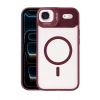 Apple iPhone 17 Air Remim Lensli Magsafe Standlı Kapak - Bordo