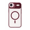Apple iPhone 17 Air Remim Lensli Magsafe Standlı Kapak - Bordo