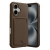 Apple iPhone 17 Kelvin Kartvizitli Silikon - Kahverengi