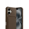 Apple iPhone 17 Kelvin Kartvizitli Silikon - Kahverengi