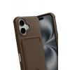 Apple iPhone 17 Kelvin Kartvizitli Silikon - Kahverengi