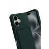 Apple iPhone 17 Kelvin Kartvizitli Silikon - Koyu Yeşil