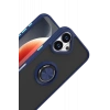 Apple iPhone 17 Montreal Yüzüklü Silikon Kapak - Lacivert