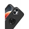 Apple iPhone 17 Montreal Yüzüklü Silikon Kapak - Siyah