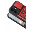 Apple iPhone 17 Pars Lens Yüzüklü Silikon - Kırmızı
