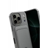Apple iPhone 17 Pro Kelvin Kartvizitli Silikon - Gri