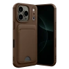Apple iPhone 17 Pro Kelvin Kartvizitli Silikon - Kahverengi
