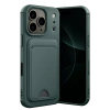 Apple iPhone 17 Pro Kelvin Kartvizitli Silikon - Koyu Yeşil