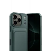 Apple iPhone 17 Pro Kelvin Kartvizitli Silikon - Koyu Yeşil