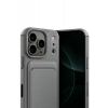 Apple iPhone 17 Pro Max Kelvin Kartvizitli Silikon - Gri