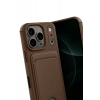 Apple iPhone 17 Pro Max Kelvin Kartvizitli Silikon - Kahverengi
