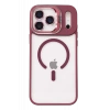 Apple iPhone 17 Pro Max Remim Lensli Magsafe Standlı Kapak - Bordo