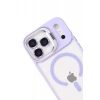 Apple iPhone 17 Pro Max Remim Lensli Magsafe Standlı Kapak - Lila