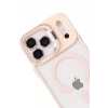 Apple iPhone 17 Pro Max Remim Lensli Magsafe Standlı Kapak - Pembe