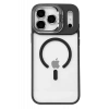 Apple iPhone 17 Pro Max Remim Lensli Magsafe Standlı Kapak - Siyah