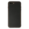 Apple iPhone 7 Plus Kılıf Coco Deri Silikon Kapak - Siyah